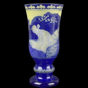 Cameo Cobalt Blue Glass