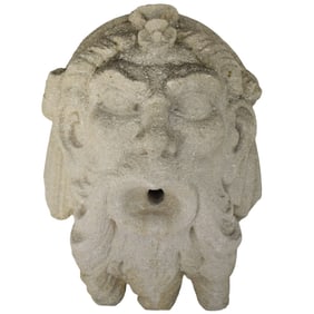 Antique Stone Bust of Poseidon