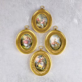 Group of Miniature French Courting Scenes