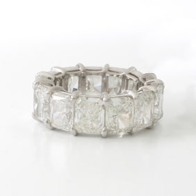 GIA 13.07ct Diamond and 18K Ring