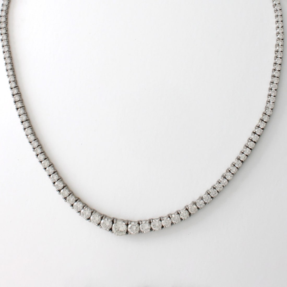 Diamond and Platinum Tennis Necklace (1 of 4)