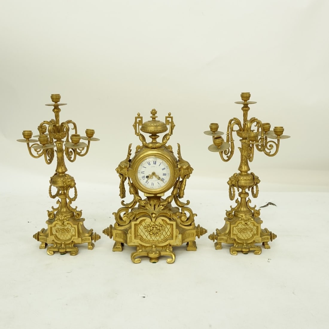 19C French Louis XVI Style Gilt Bronze Clock (1 of 9)