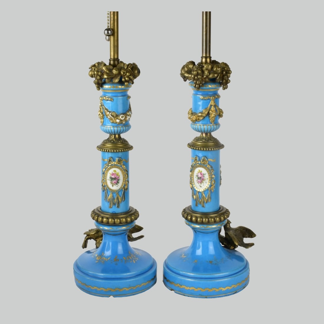 Pair of Sevres Porcelain & Bronze Lamps (1 of 6)