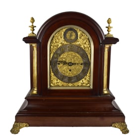Gillett and Company Mahogany Table Clock