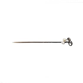 GIA Pearl, Diamond and 14K Stick Pin