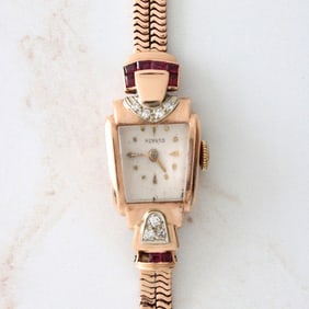 Benrus Gemstone and 14K Watch
