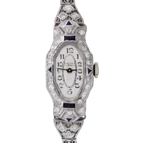 Nastrix Diamond Sapphire & Platinum Watch
