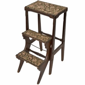 Antique Wooden Library Step Ladder