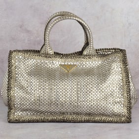 Prada Madras Leather Handbag