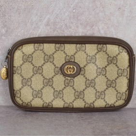Gucci GG Coated Canvas Zip Pouch