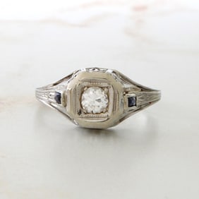 Diamond, Sapphire and 14K Ring