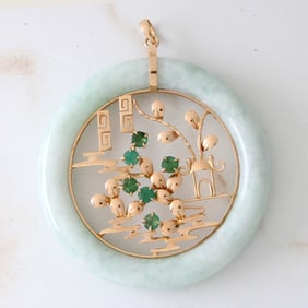 Jade and 14K Pendant