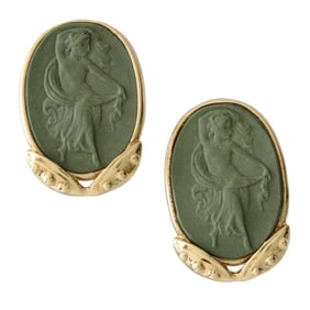 Jasperware and 18K Earrings