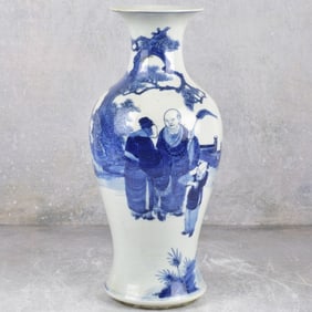 19th C. Chinese Blue and White Porcelain Vase