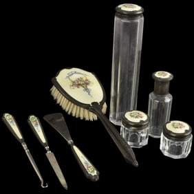 Guilloche Enamel & Sterling Silver