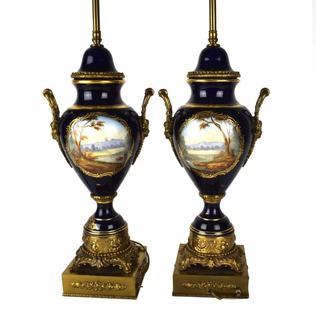 Pair Sevres Lamps with Bronze Mounts (1 of 7)