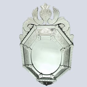 Vintage Etched Venetian Mirror