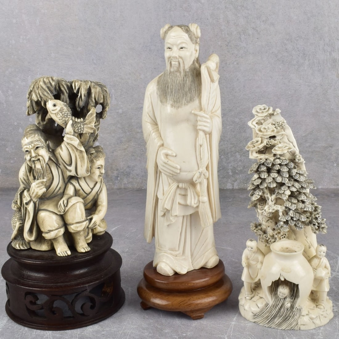 Vintage Japanese Carved Okimono Figures (1 of 9)
