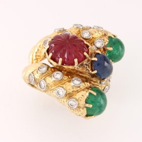 David Webb Gemstone and 18K Ring