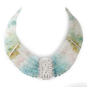 Sapphire, Diamond and 14K Necklace