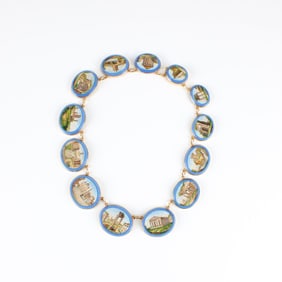 19th/20th C. 14K and Micro-mosaic Choker