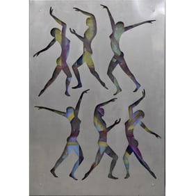 Modern Abstract, Acrylic and Metal Wall Art