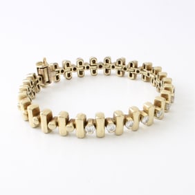 J Hess Diamond and 14K Bracelet