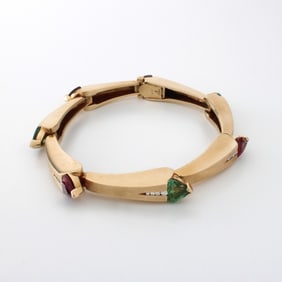 Tourmaline, Diamond and 14K Bracelet