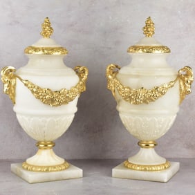 Contemporary Alabaster Urns