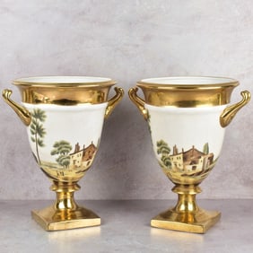Pair of Porcelain Urns