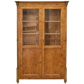 Antique Biedermeier Karelian Birch Cabinet