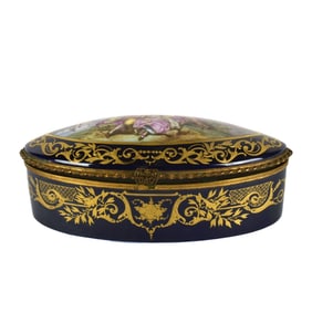 Antique Sevres Cobalt Box