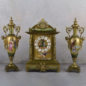 Russian Clock Garniture Set