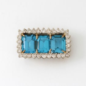 Topaz, Diamond and 14K Pendant