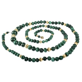 Malachite and 14K Necklace