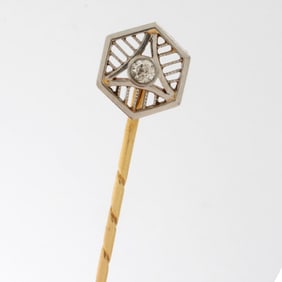 Diamond and 14K Stickpin