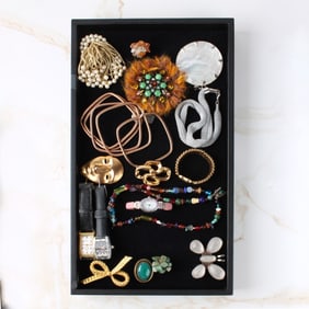 Tray Lot of Vintage Fashion Jewelry