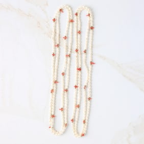 Seed Pearl, Coral and Gold Necklaces