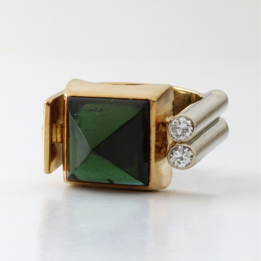 Tourmaline, Diamond and 18K Ring (1 of 7)