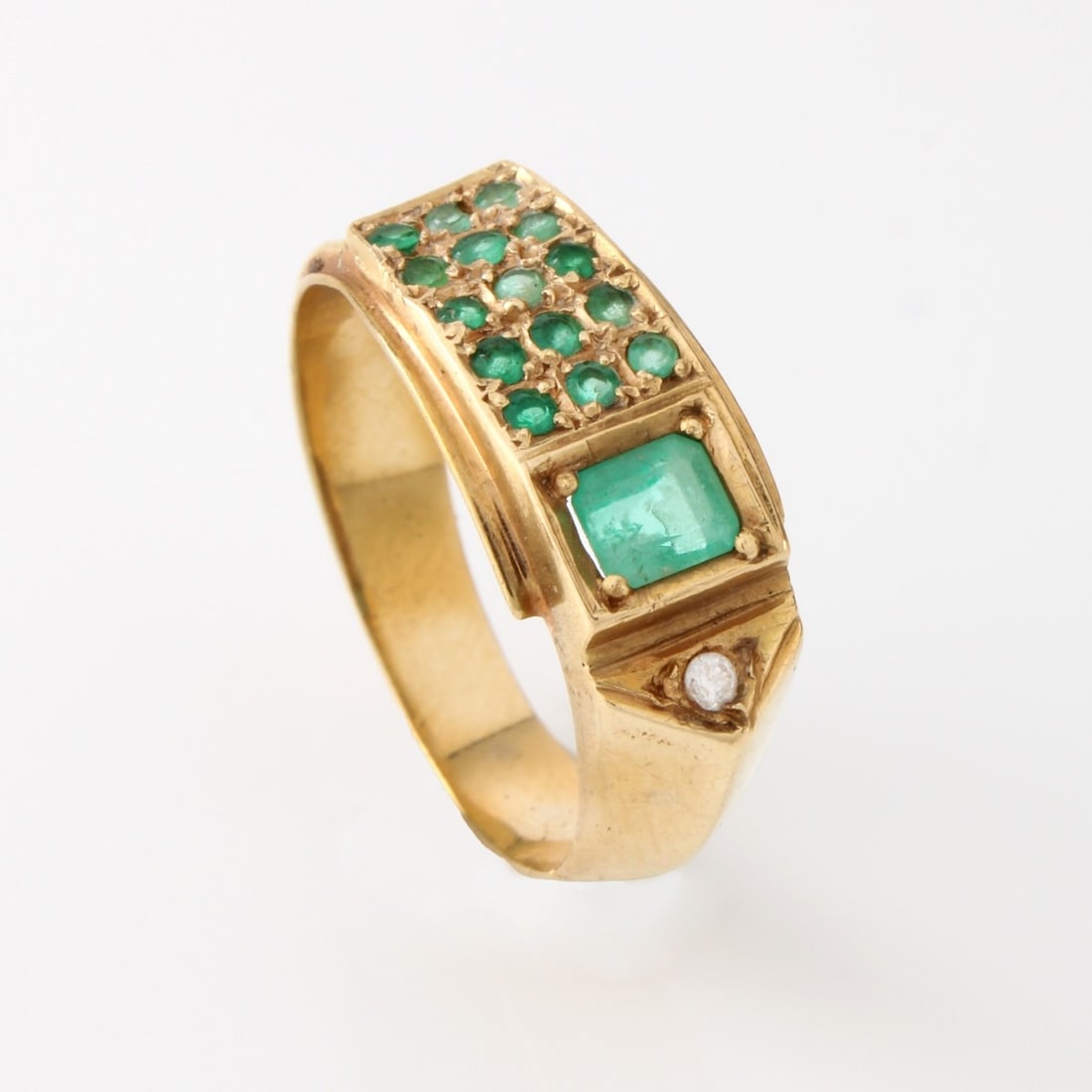 Emerald, Diamond and 14K Ring (1 of 4)