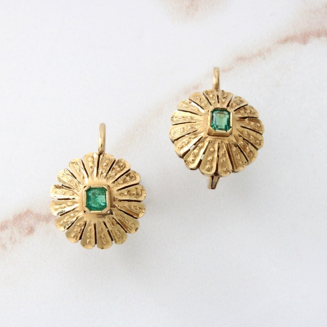 Emerald and 14K Earrings (1 of 2)