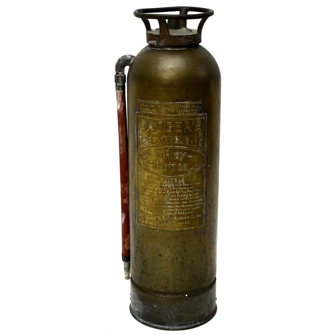 Antique Badger's Brass Fire Extinguisher (1 of 5)