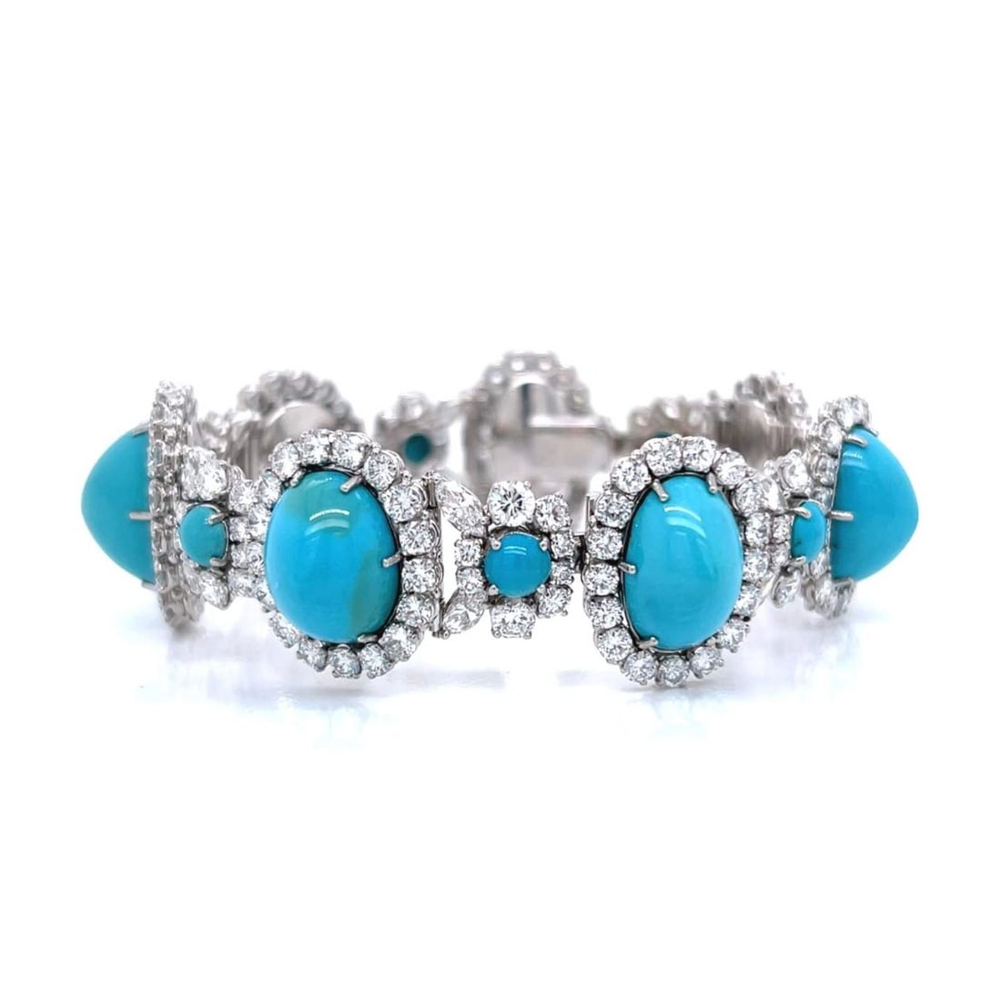 Turquoise, Diamond & Platinum Bracelet (1 of 2)