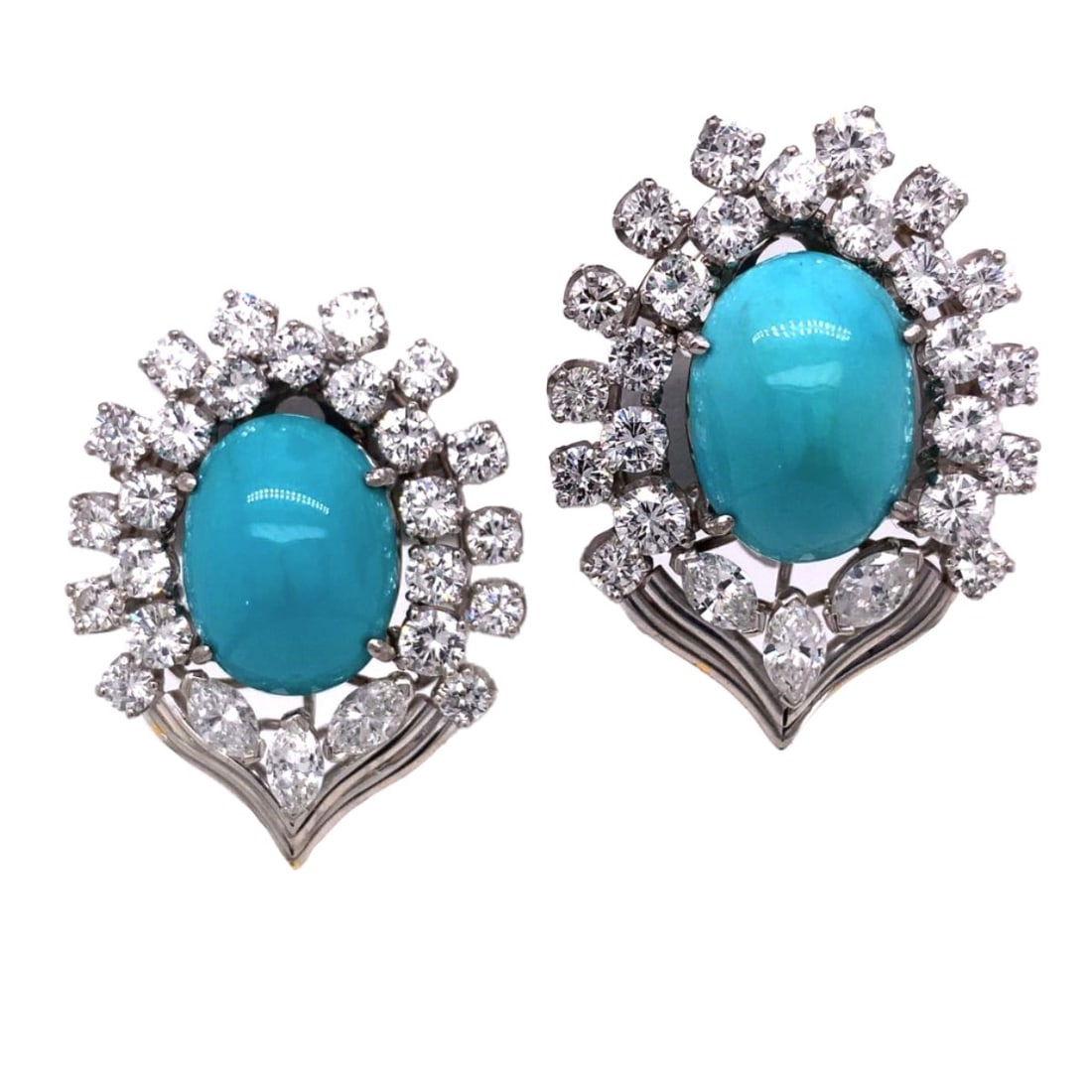 Turquoise, Diamond & Platinum Earrings (1 of 2)