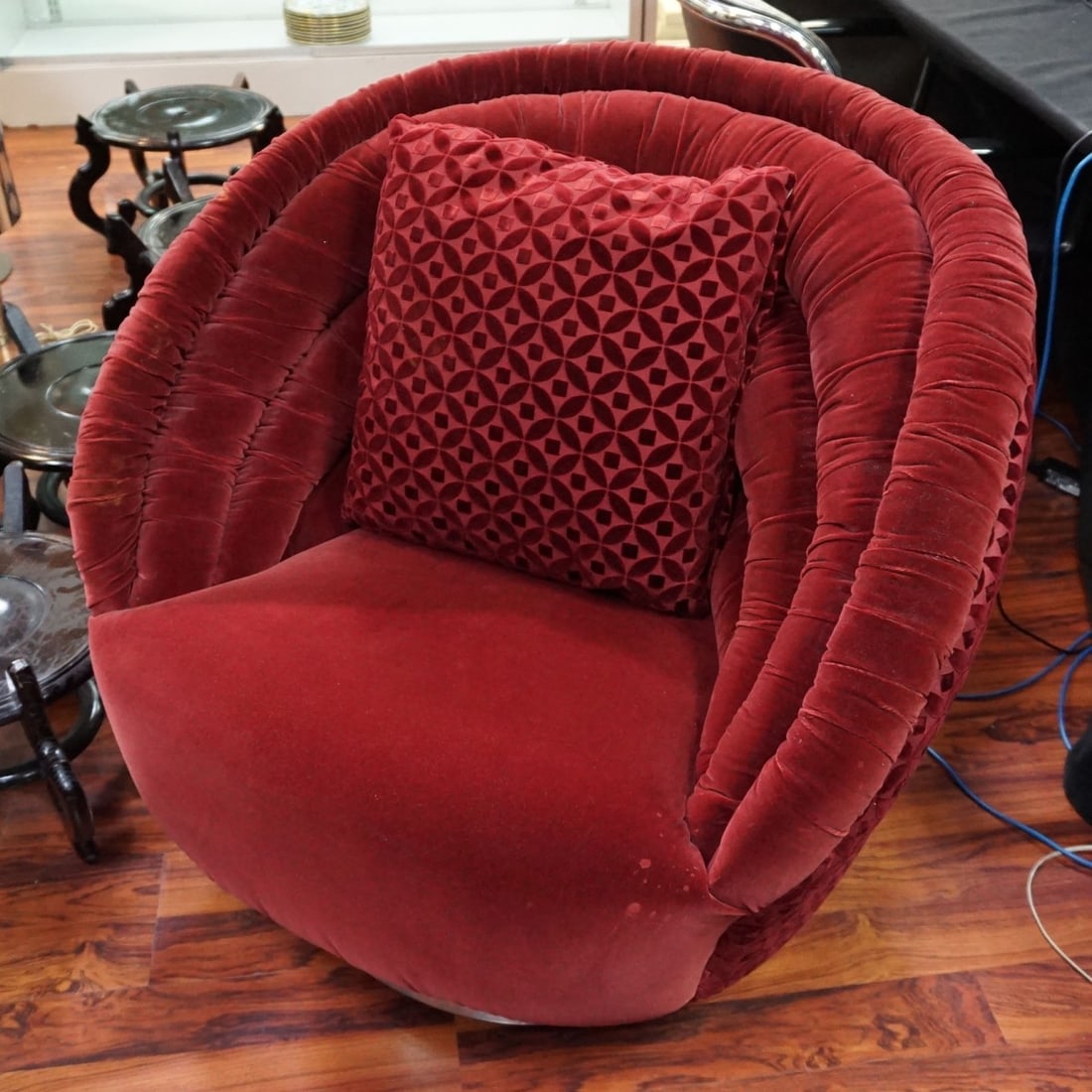 After: Pace Mid Century Velvet Lounge Chair (1 of 5)