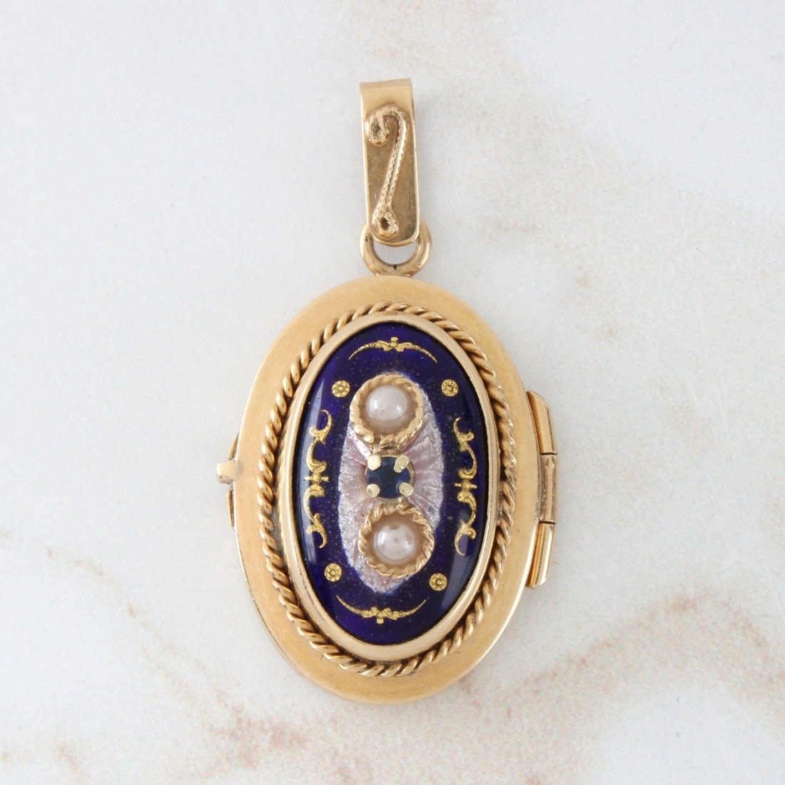 Enamel, Pearl and 14K Pendant (1 of 5)