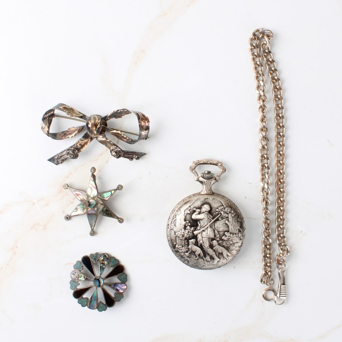 Vintage Pocket Watch and Brooches (1 of 6)