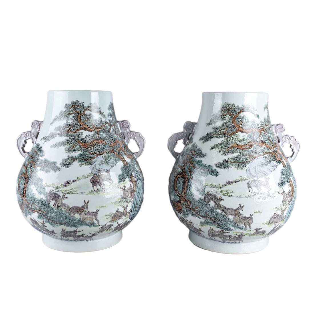Pair of Chinese Famille Rose Vases (1 of 7)