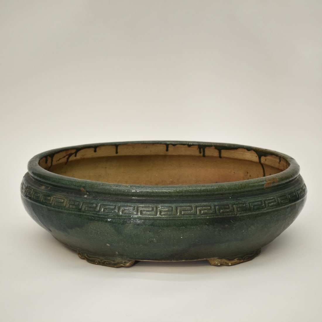 Large Chinese Pottery Glazed Bonsai Pot (1 of 4)
