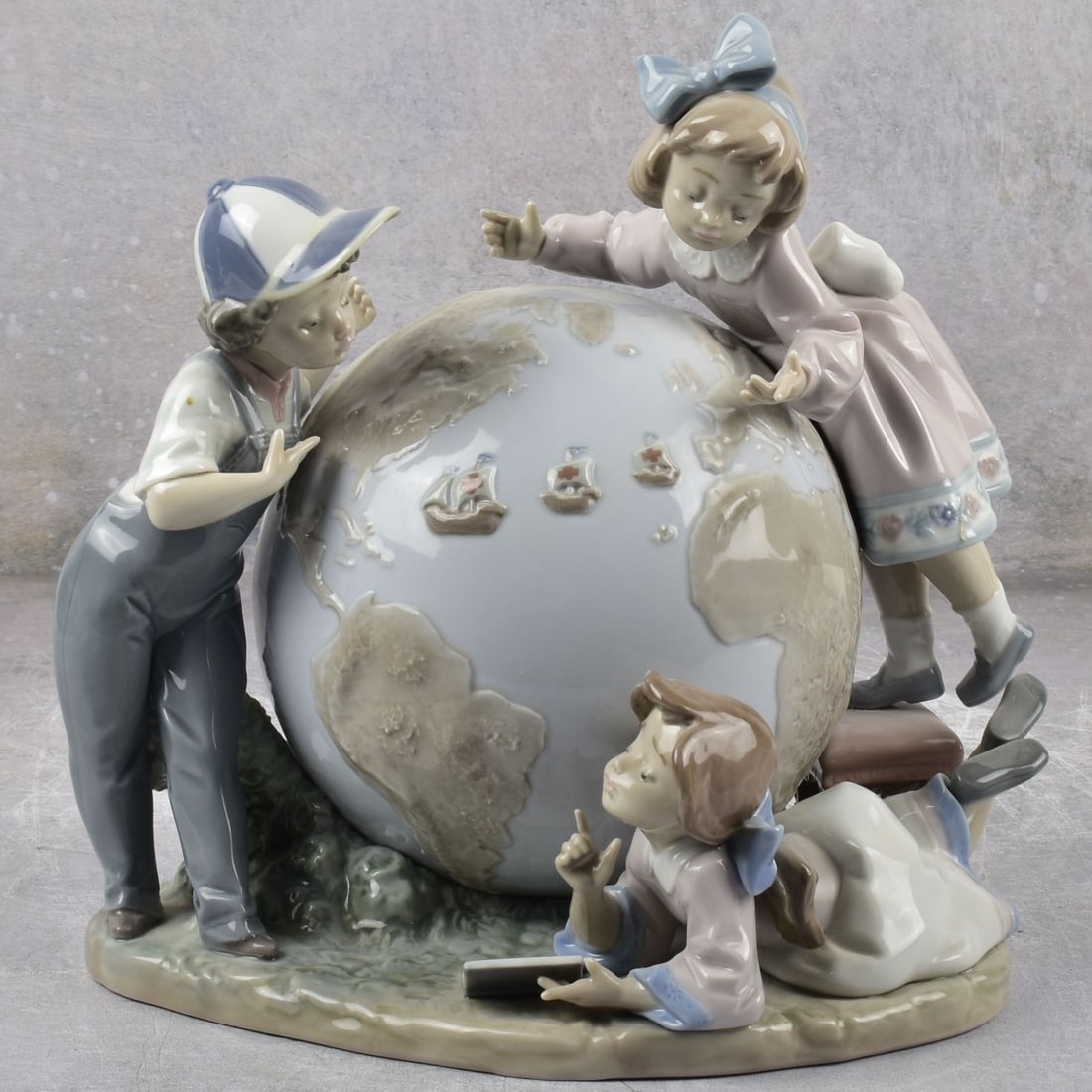 Lladro Spain "Voyage of Columbus": Lladro Spain "Voyage of Columbus" Sculpture in High Gloss Porcelain. Signed, incised and numbered to the bottom. Measures: 9" high, 9-1/2" wide, 7" deep. Kodner Galleries offers phone and absentee